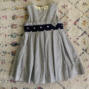 OshKosh B'Gosh Dress Girls 3T Blue Striped Sleevelesss